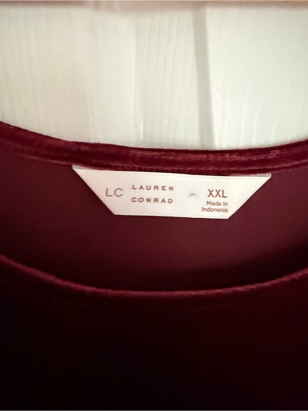 LC Lauren Conrad Velvet Scoop Neck Dress - Burgundy - Picture 3 of 5